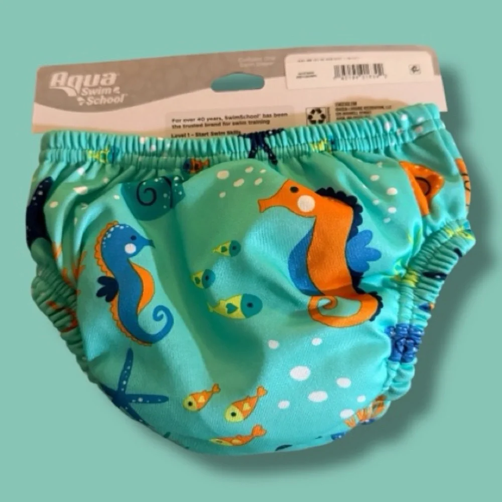 New! Aqua Swim School Reusable Swim Diaper (18-22 lbs) (12 months)